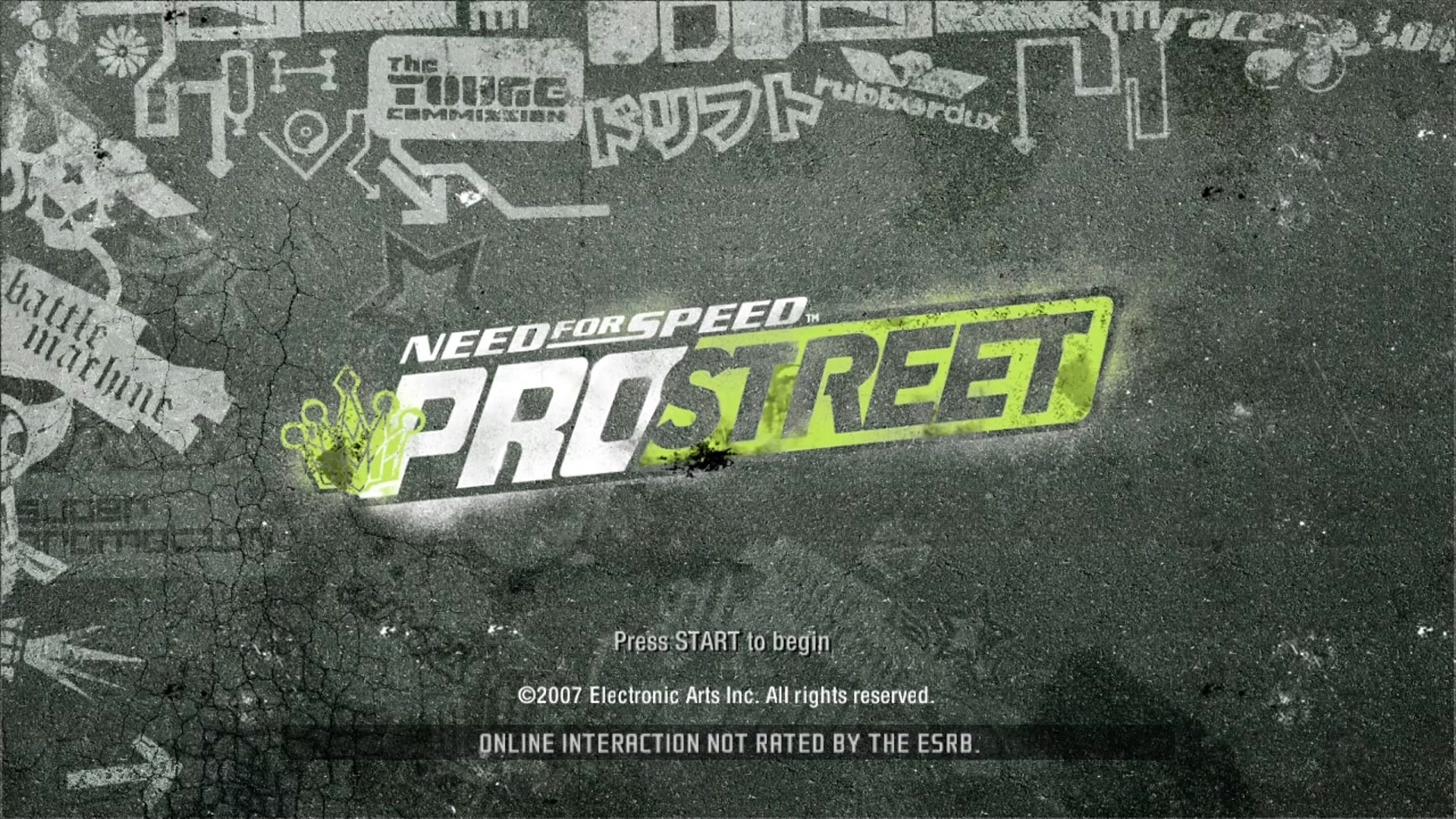 Need for Speed: ProStreet title screen for Xbox 360